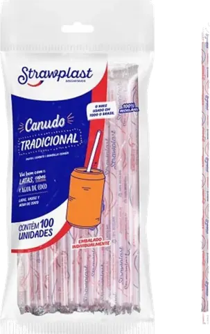Pacote de canudo tradicional com 100 unidades