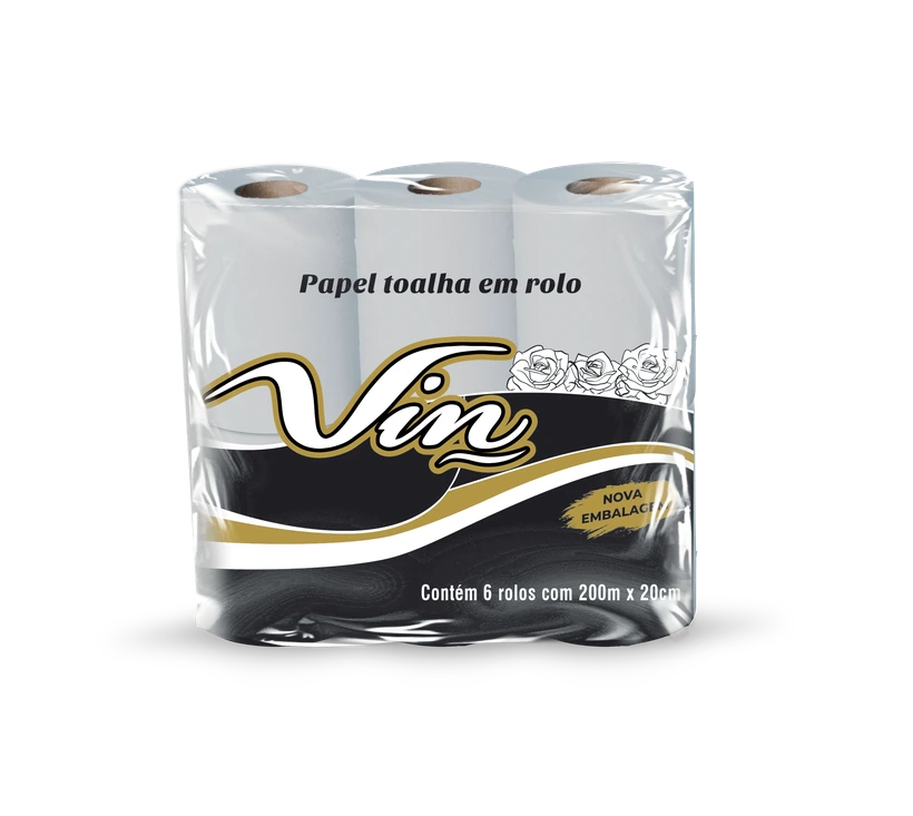 Dois fardos de papel toalha em rolo Vin
